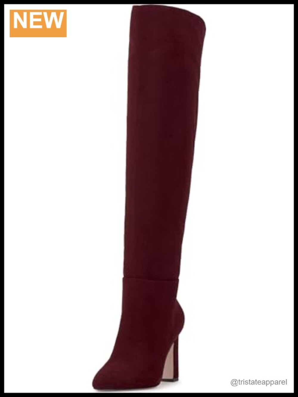 Women's Faux Suede Over-the-Knee Boots Block Heel Pointed Toe